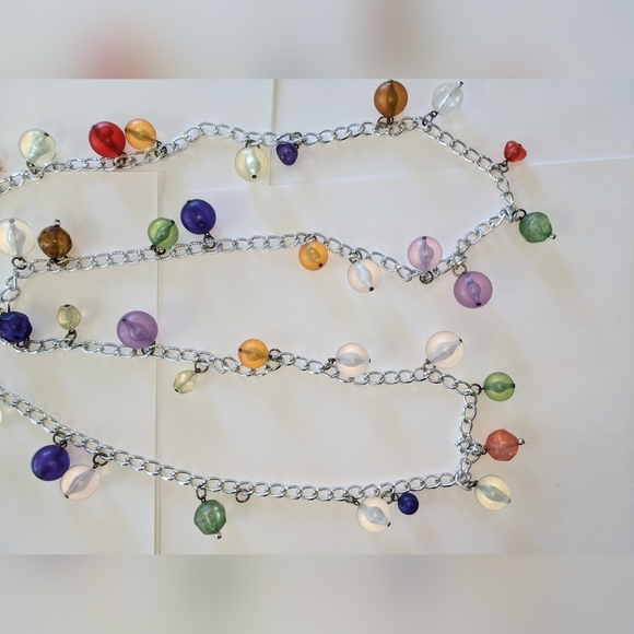 VTG 50" LUCITE BALL FLAPPER CLASPLESS NECKLACE - Picture 14 of 15